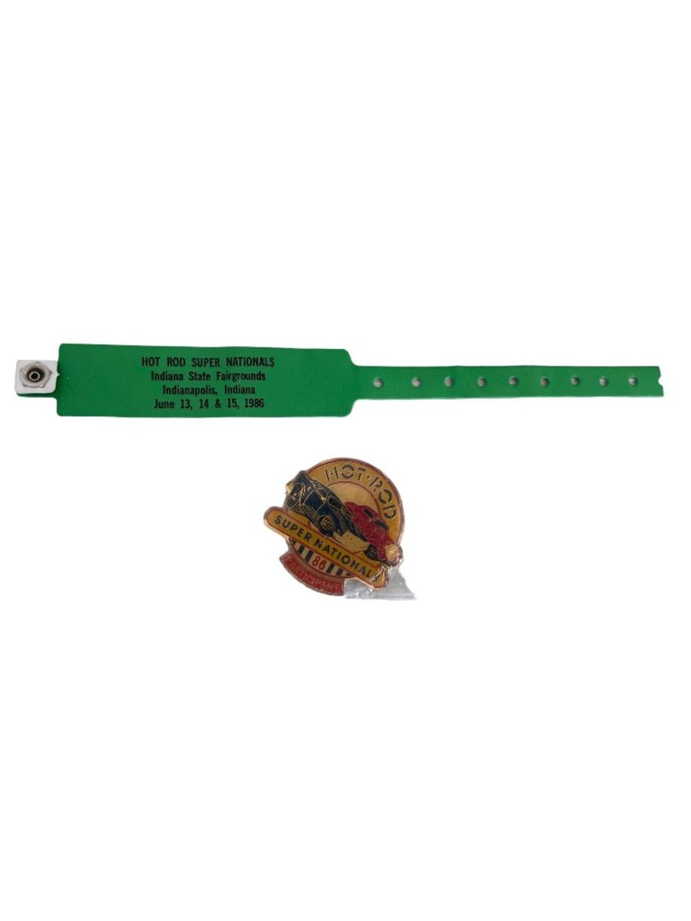 Hot Rod Super Nationals Participant Badge Wristband 1986 Collectible Memorabilia